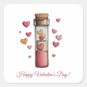 Happy Valentine’s Day Love Potion Postcard Square Sticker