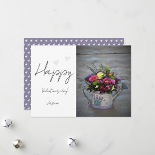 Happy Valentine`s Day Modern Script Photo Holiday Card