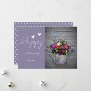 Happy Valentine`s Day Modern Script Photo Holiday Card