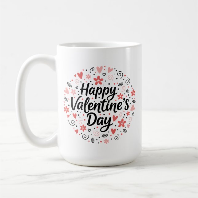 Happy Valentine’s Day Mug Gift for Girlfriend (Gauche)