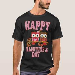 Happy Valentine’s Day Owl T-Shirt   Cute Love Tee