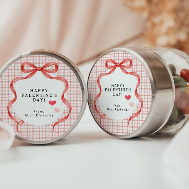 Happy Valentine’s Day Personalized Teacher Sticker (Créateur téléchargé)