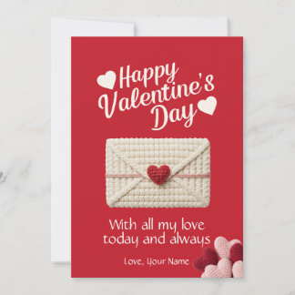 Happy Valentine’s Day Red Love Card with Heart