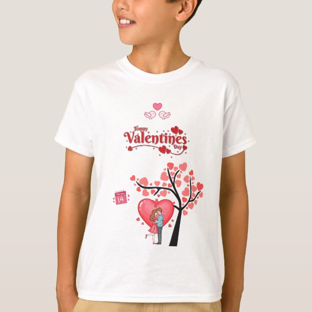 Happy Valentine’s Day – Romantic Couple T-Shirt (Front)