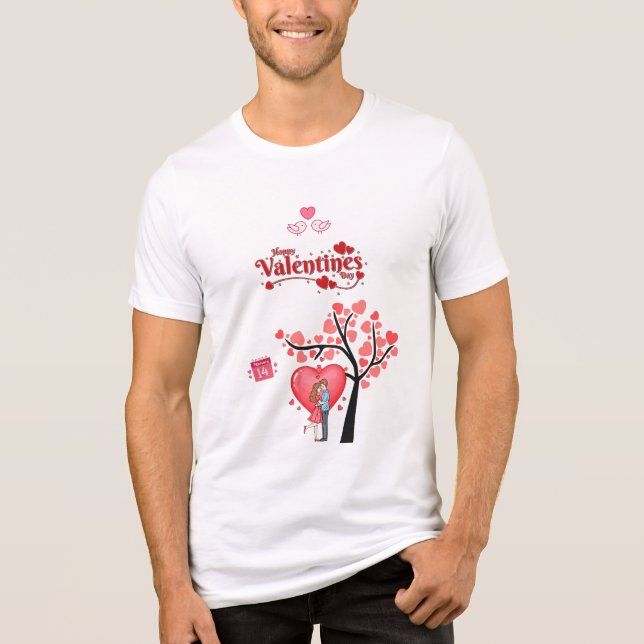 Happy Valentine’s Day – Romantic Couple  Tri-Blend Shirt (Front)