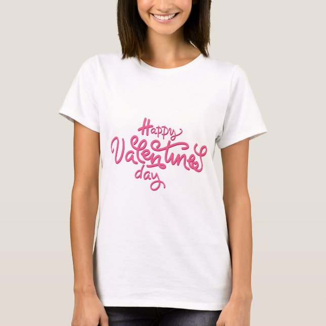 Happy Valentine’s Day Sticker | Elegant Red Bow De T-Shirt (Front)
