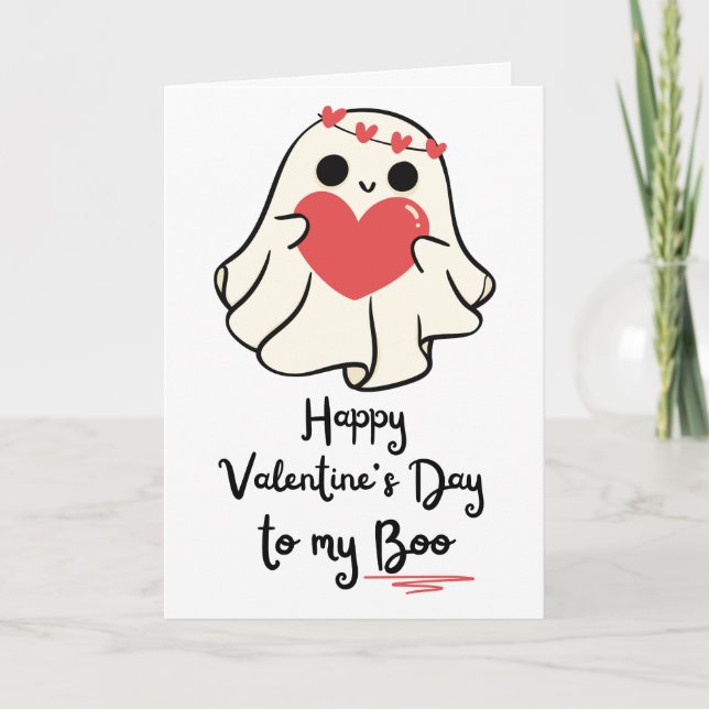 Happy Valentine’s Day to My Boo – Folded Card (Front)