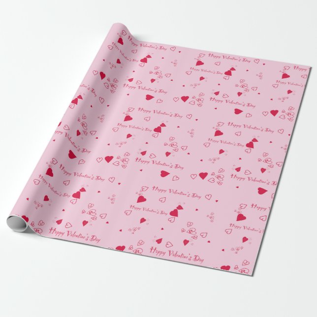 Happy Valentine’s Day Wrapping Paper (Unrolled)