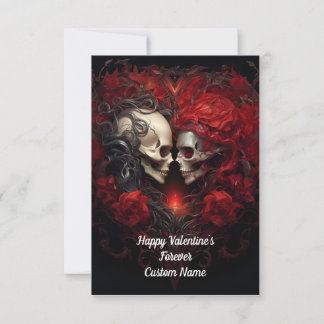 Happy Valentine´s Forever, Skull Love Thank You Card