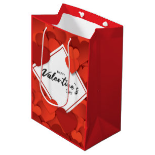 Happy Valentine’s Red Hearts Medium Gift Bag