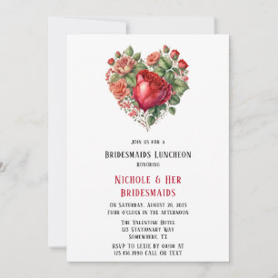 Happy Valentine’s Roses Bridesmaids Luncheon Invitation