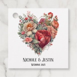 Happy Valentine’s Roses Wedding Favour Tags