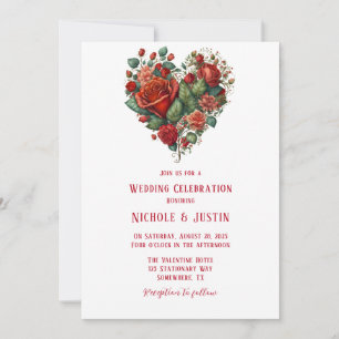 Happy Valentine’s Roses Wedding Invitation