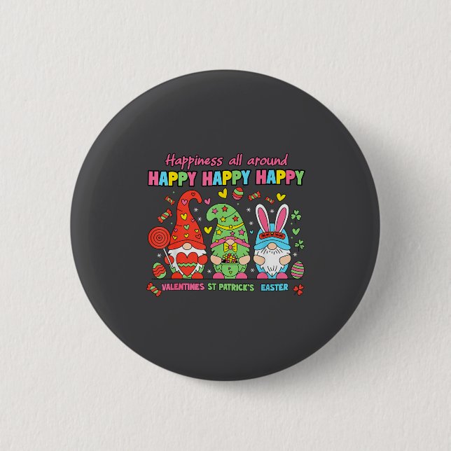 Happy Valentine St Patrick Easter Happy Holiday Gn 2 Inch Round Button (Front)
