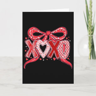 Happy Valentine Xoxo Pink Lace Coquette Bow Girl W Card