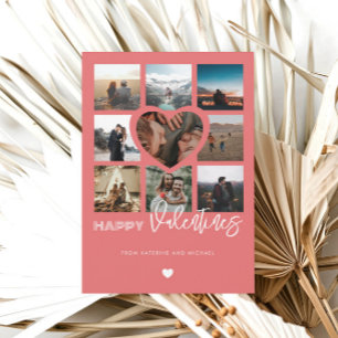 Happy Valentines 9 Photo Collage Couple Family  Holiday Card