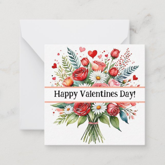Happy valentines cards, cute, stock up! note card (Front)