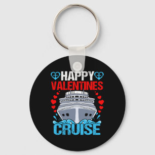 Happy Valentines Cruise Hearts Cruising Vacation L Keychain