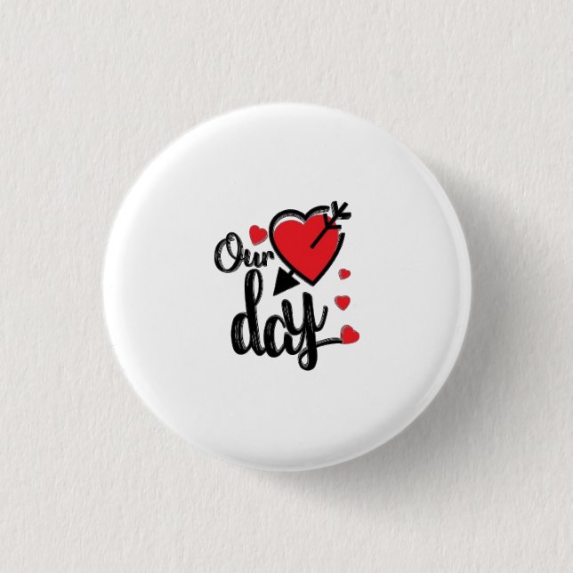 Happy Valentine's Day 1 Inch Round Button (Front)