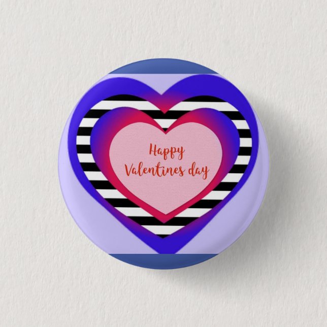 Happy Valentine's Day 1 Inch Round Button (Front)