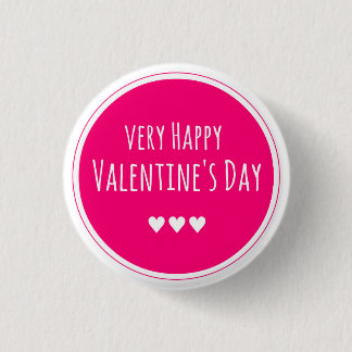Happy Valentine's Day 1 Inch Round Button