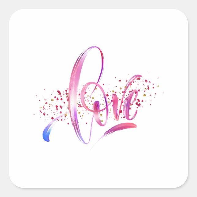 Happy Valentine's Day 2023 -Love Images Colourful  Square Sticker (Front)