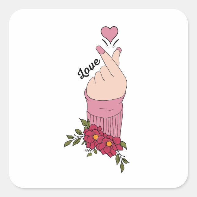 Happy Valentine's Day 2023 -Love Images Modern     Square Sticker (Front)