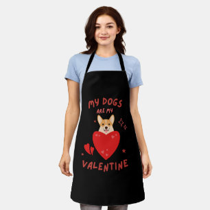 Happy Valentine's Day 2024 -Funny Lover Dogs Image Apron