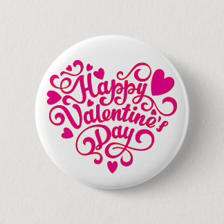 HAPPY VALENTINES DAY 2 INCH ROUND BUTTON