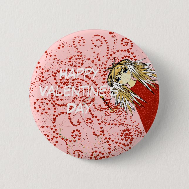 Happy Valentine's Day 2 Inch Round Button (Front)