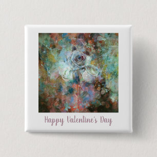 Happy Valentine's Day. 2 Inch Square Button