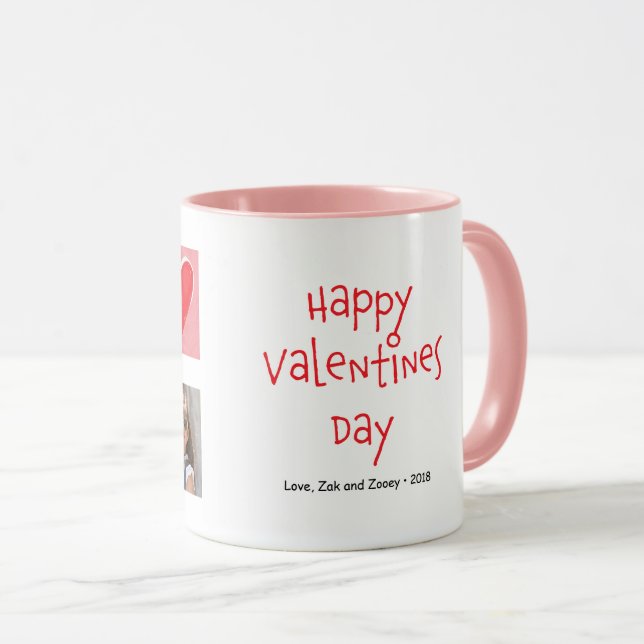 Happy Valentine's Day 2 Photo Custom Mug (Front Right)