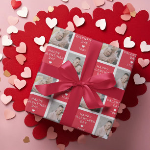 Happy Valentines Day 2 Photo Holiday Wrapping Paper