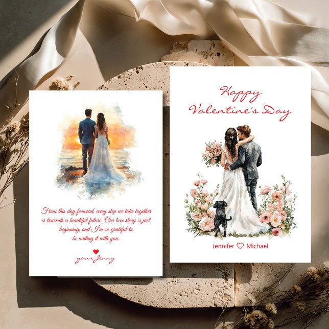 happy valentines day 2 photos illustration budget card (Creator Uploaded)