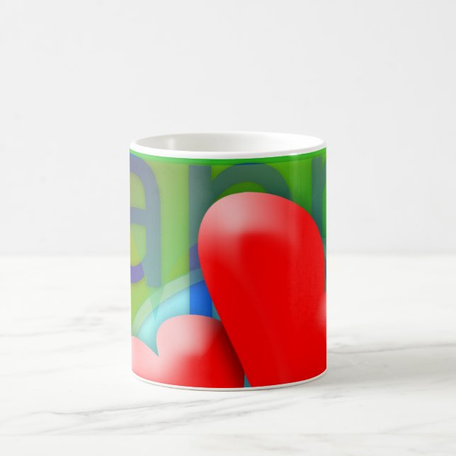 Happy Valentine's Day 2 Red Hearts Mug (Center)