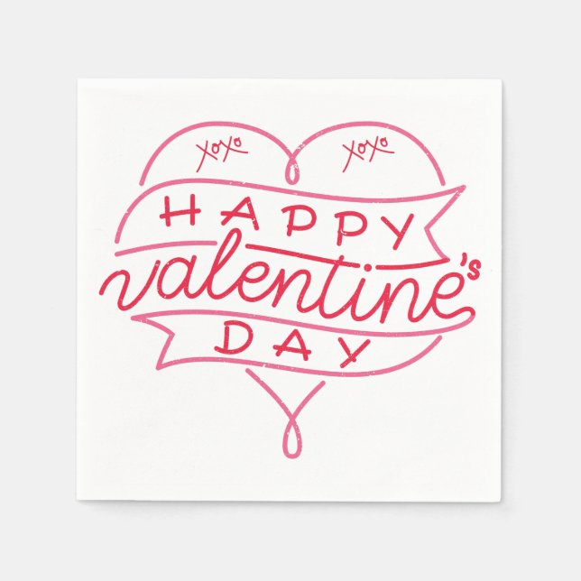 Happy Valentine's Day 3 Ply Napkins (Front)
