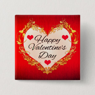 Happy Valentine's Day!-47949 2 Inch Square Button