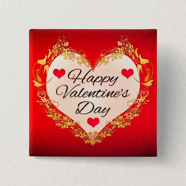 Happy Valentine's Day!-47949 2 Inch Square Button (Front)