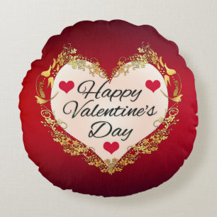 Happy Valentine's Day!-47949 Round Pillow