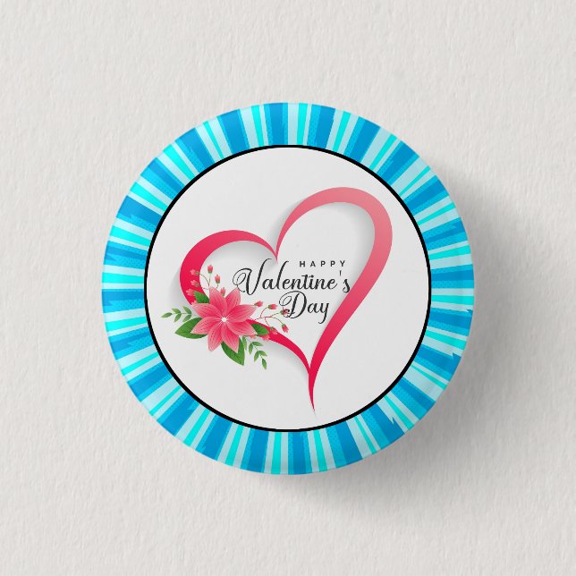 Happy Valentine's Day-53816 1 Inch Round Button (Front)