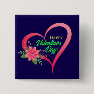 Happy Valentine's Day-53816 2 Inch Square Button