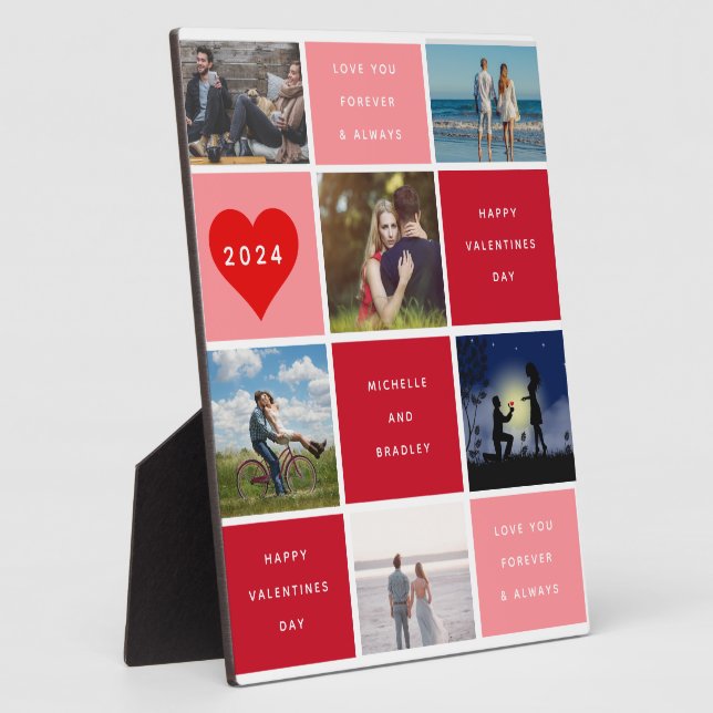 Happy Valentines Day 6 Photo Grid Sherpa Plaque (Side)