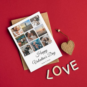 happy valentines day 9 photos collage personalized card