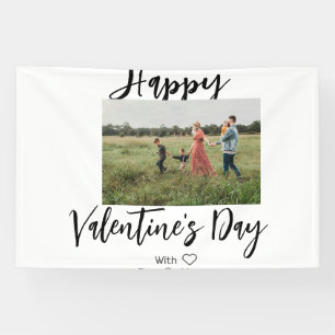 Happy Valentine's day add family name photo simple Banner