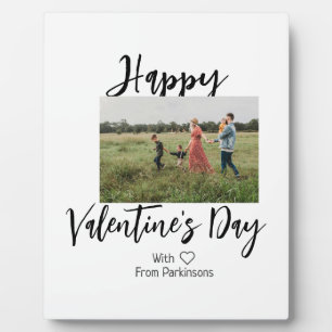 Happy Valentine's day add family name photo simple Plaque