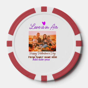 Happy valentine's day add family photo name year poker chips