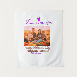 Happy valentine's day add family photo name year tapestry