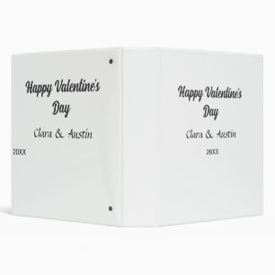 Happy Valentine's day add name date simple minimal Binder