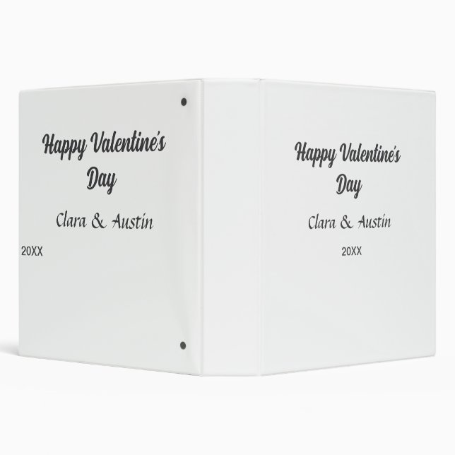 Happy Valentine's day add name date simple minimal Binder (Background)