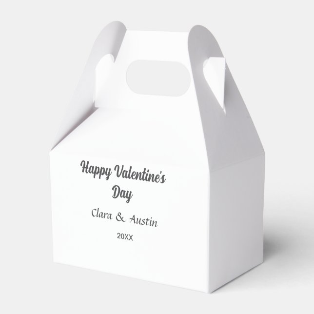 Happy Valentine's day add name date simple minimal Favor Box (Front Side)